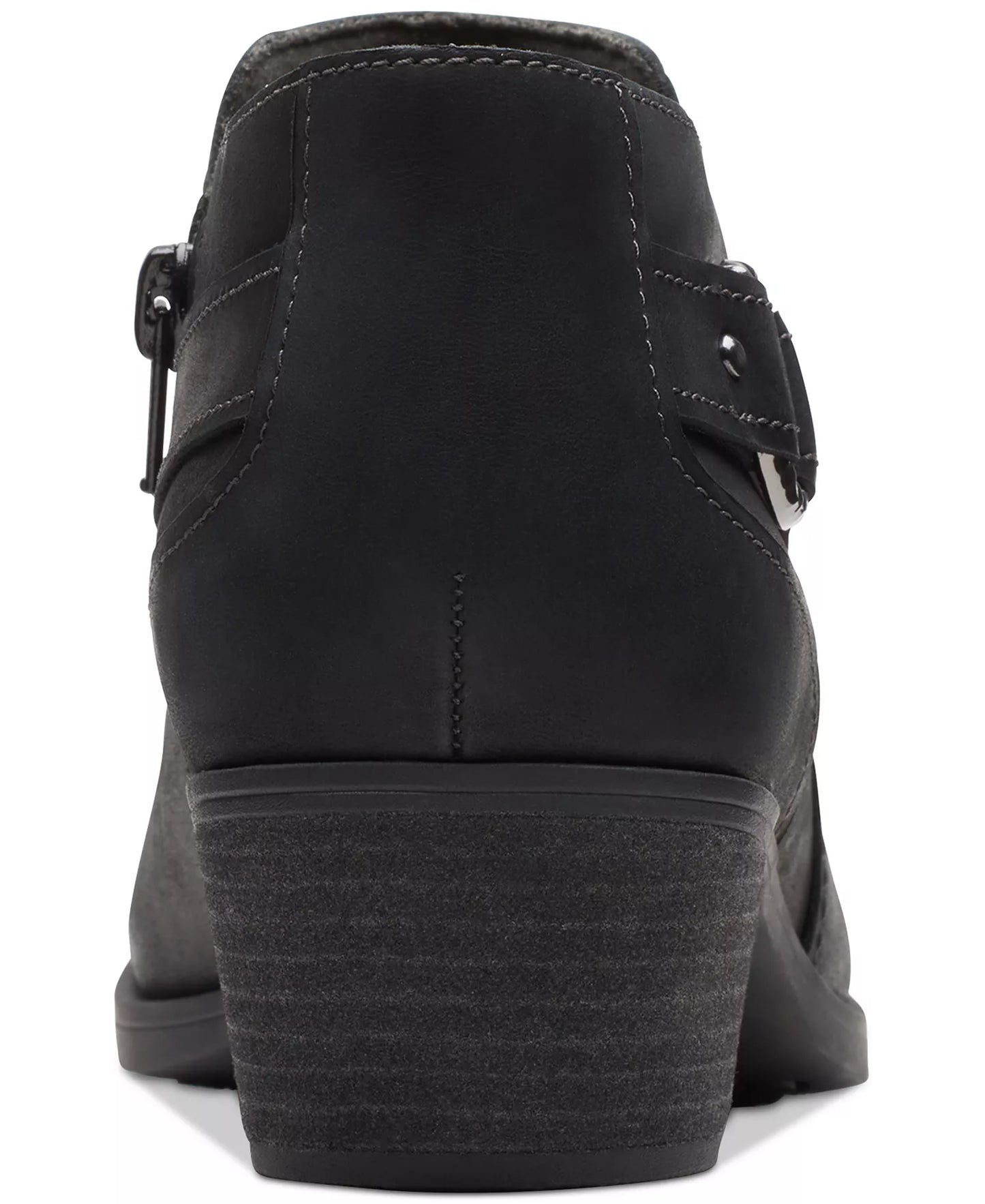 Clarks Women's Charlten Grace Buckled Ankle Booties  Black Size 9W