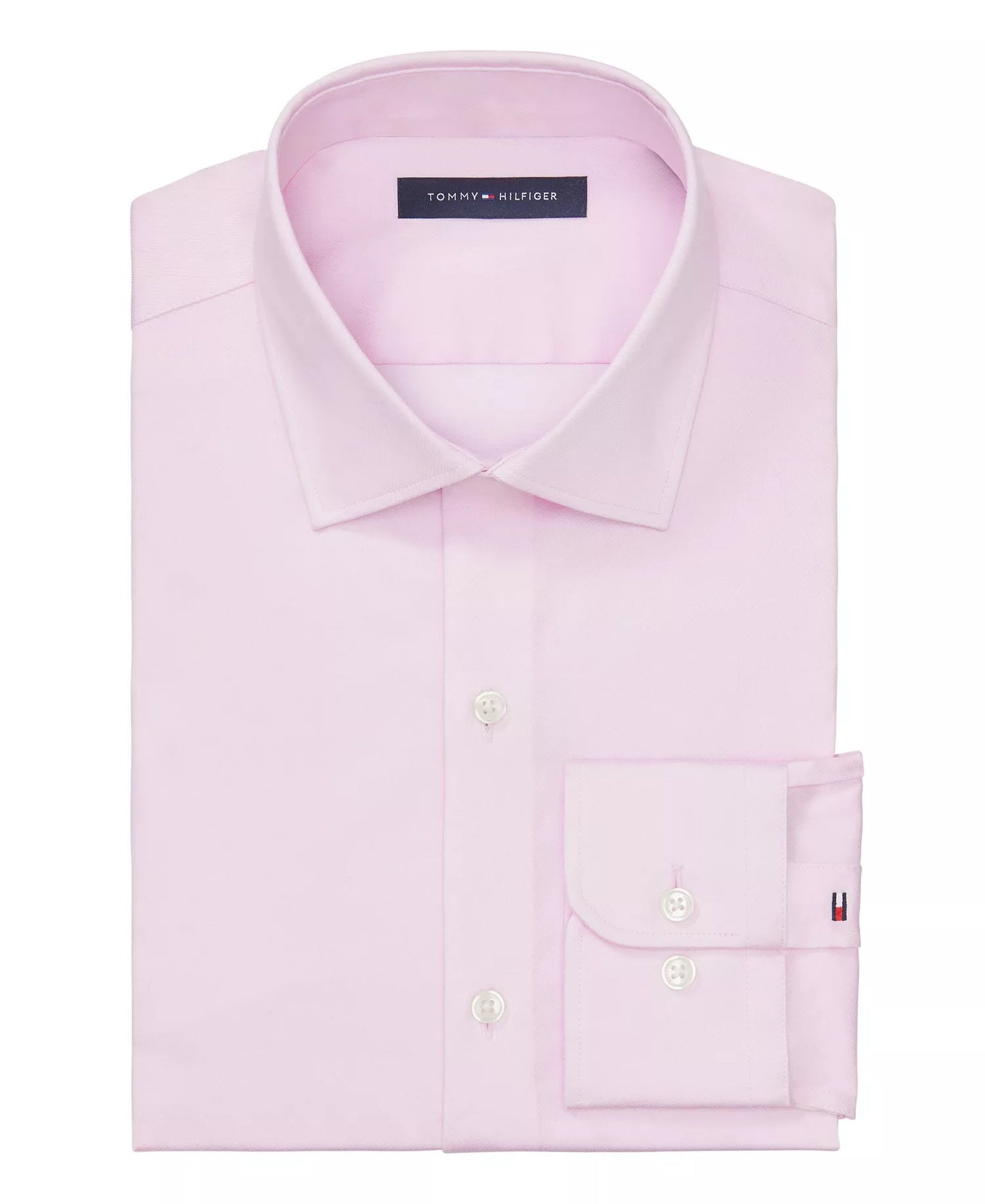 Tommy Hilfiger Men's Slim-Fit THFlex Dress Shirt  Classic Pink 16 32/33