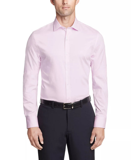 Tommy Hilfiger Men's Slim-Fit THFlex Dress Shirt  Classic Pink 16 32/33