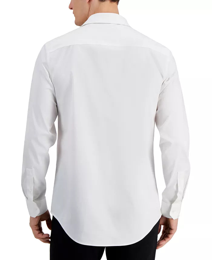 Alfani Men's Slim Fit Covered Placket Tuxedo Shirt  Bright White 15/15.5 32/33