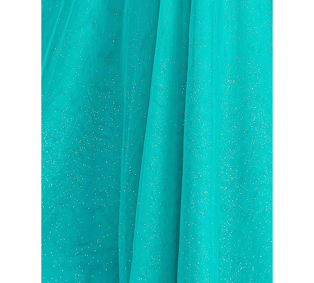 City Studios Juniors Jewel-Strap Glitter-Tulle Dress  Color Seafoam/Silver Size 5/6