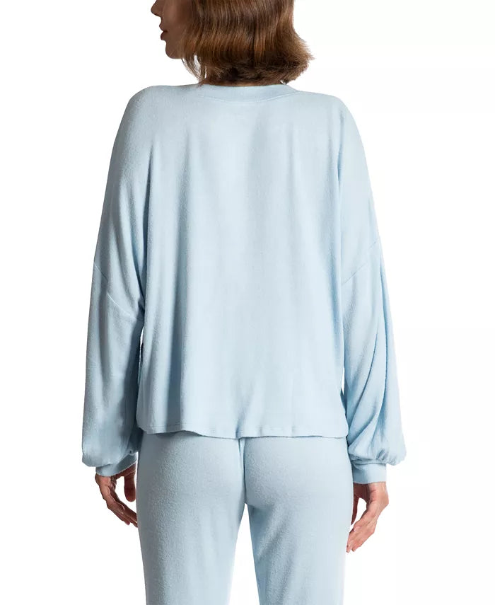 Midnight Bakery Women's Blair Hacci Long Sleeve Pajama Top  Color Baby Blue Size S