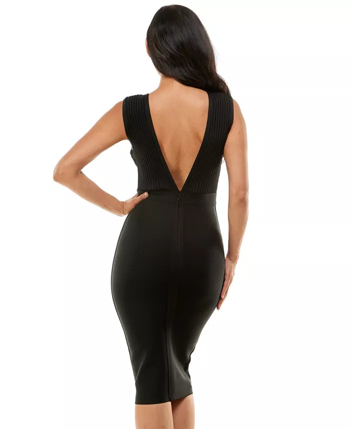 Bebe Women's Bandage Strappy Midi Dress  Black Size L