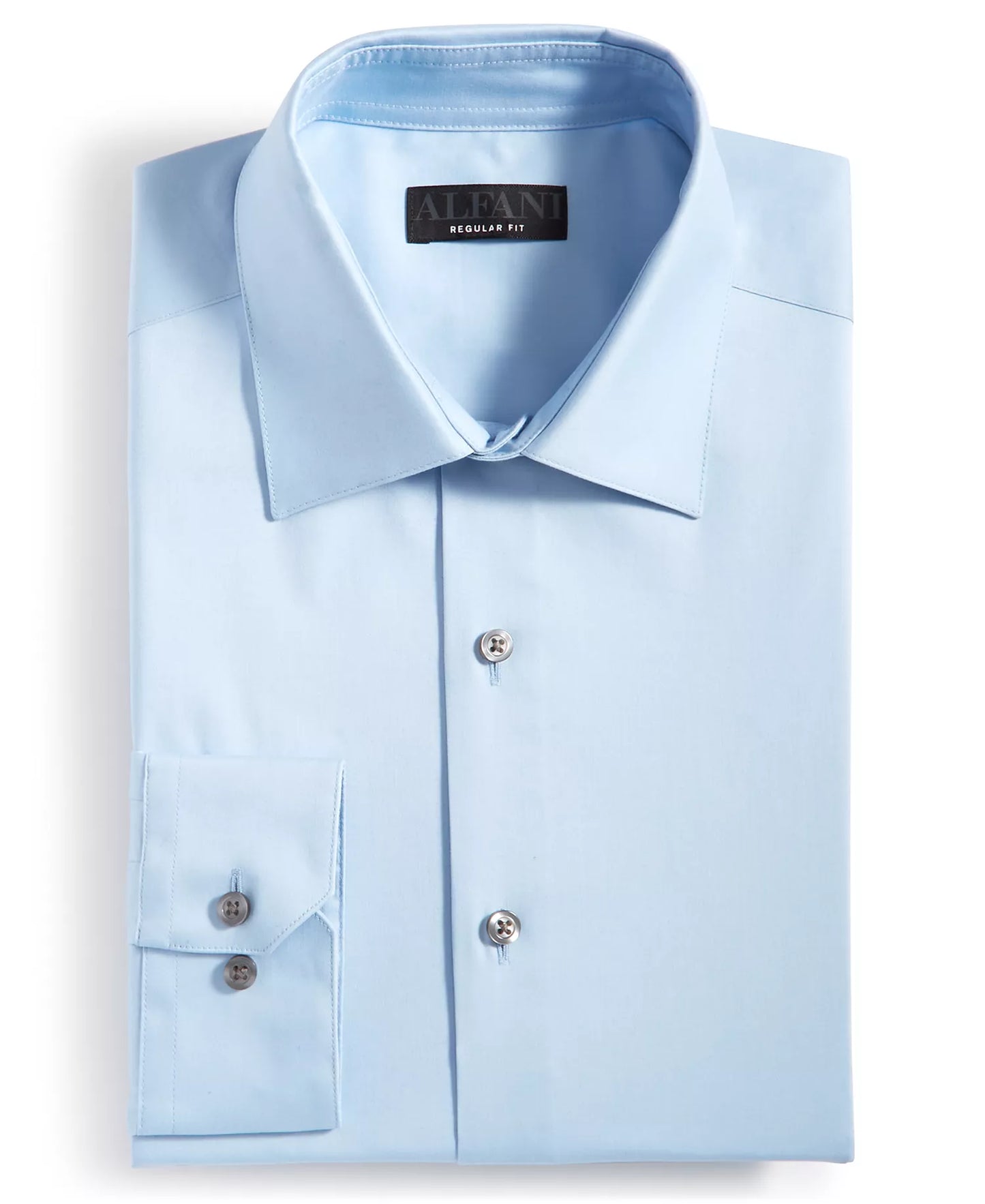 Alfani Men's Regular-Fit Solid Dress   Horizon Blue 15/15.5 32/33