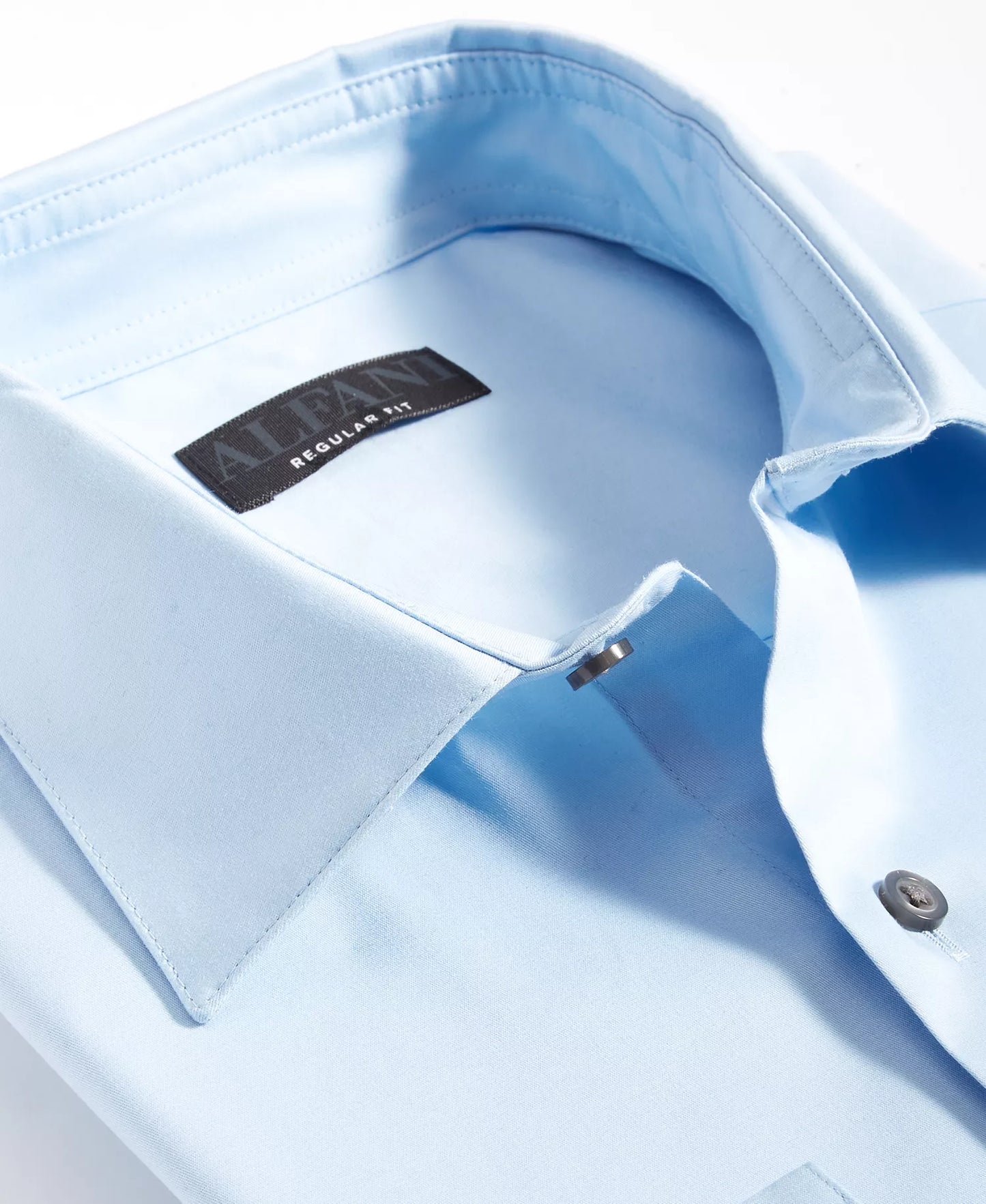 Alfani Men's Regular-Fit Solid Dress   Horizon Blue 15/15.5 32/33