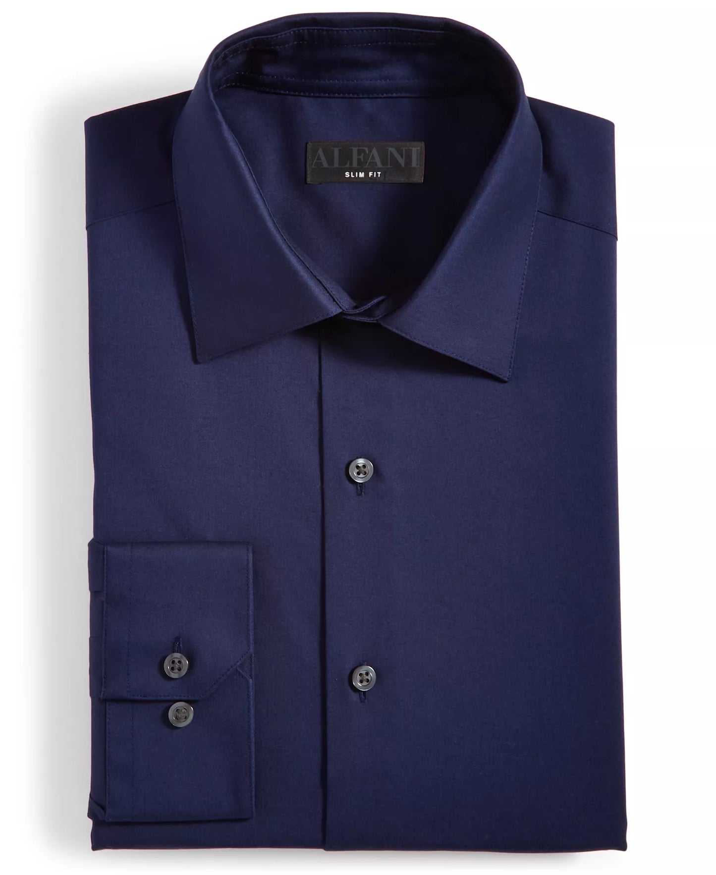 Alfani Men's Slim-Fit Temperature Regulating Dress Shirt  Blu Notte 17/17.5 34/35