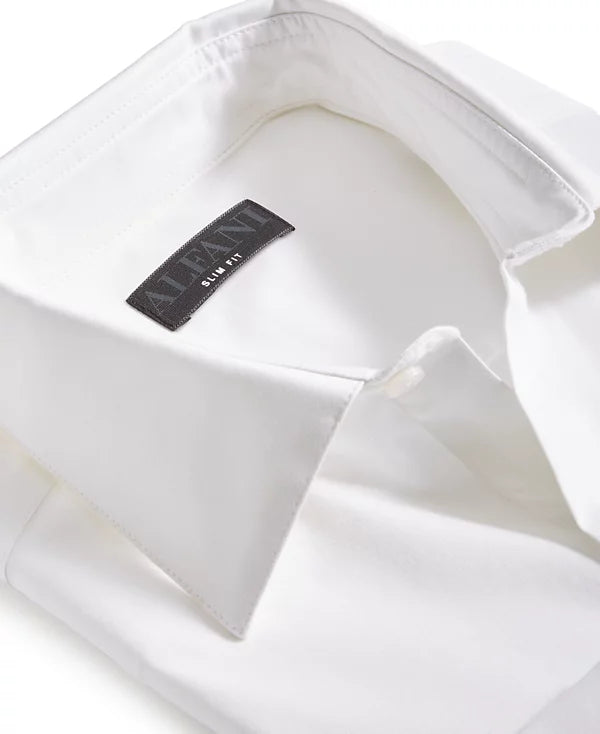 Alfani Men's Slim-Fit Solid Dress Shirt  Bright White 16/16.52 34/35