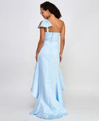 City Studios Juniors One-Shoulder High-Low Ball Gown  Color Sky Blue Size 3/4