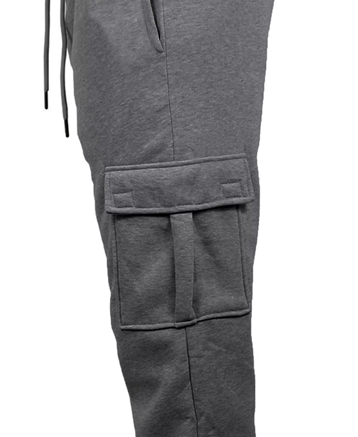 Blue Ice Men's Heavyweight Fleece-Lined Cargo Jogger Sweatpants  Charcoal Size XL