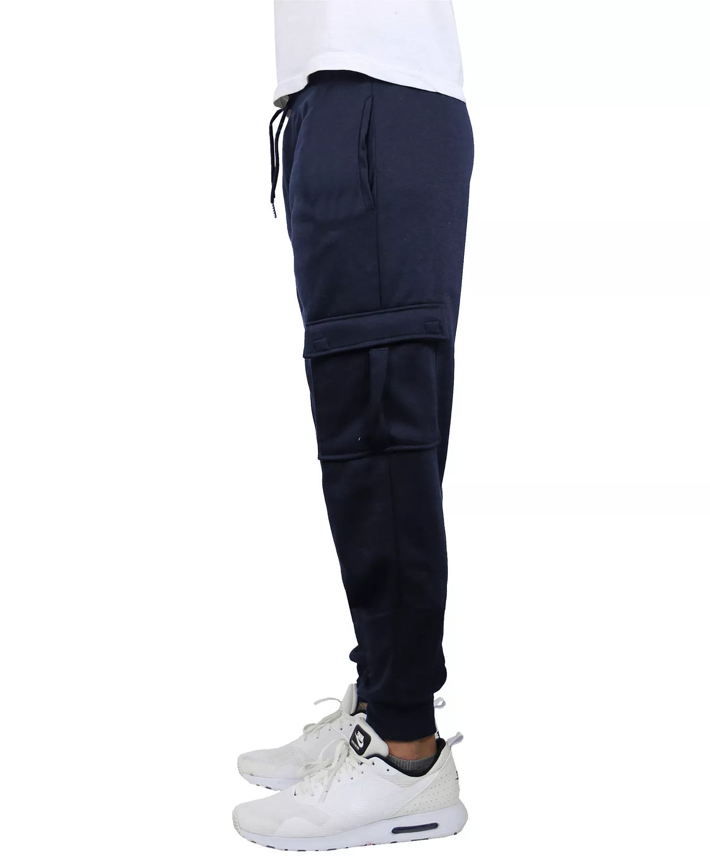 Blue Ice Men's Heavyweight Fleece-Lined Cargo Jogger Sweatpants  Navy Size XL