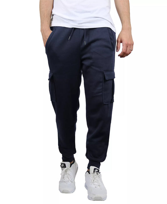 Blue Ice Men's Heavyweight Fleece-Lined Cargo Jogger Sweatpants  Navy Size XL