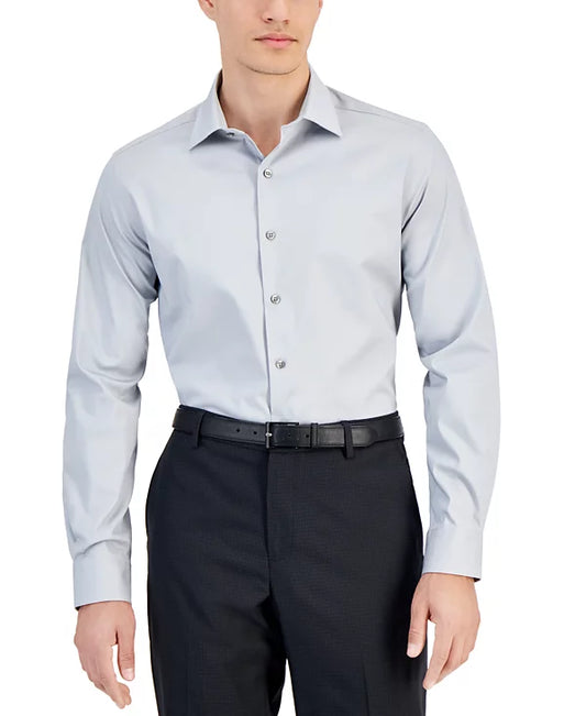 Alfani Men's Slim-Fit Solid Dress Shirt  Misty Harbor 15/15.5 34/35