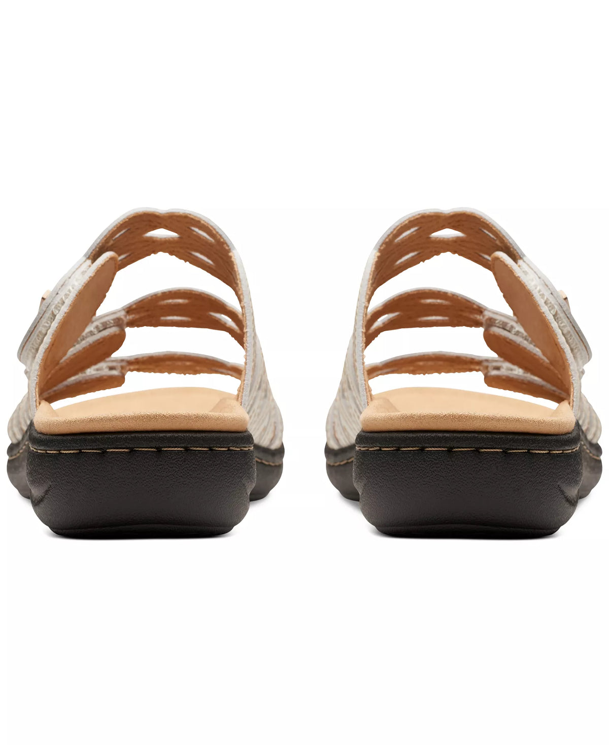 Clarks Women's Laurieann Ruby Scalloped Twist Sandals  White Leather Size 5