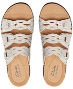 Clarks Women's Laurieann Ruby Scalloped Twist Sandals  White Leather Size 5