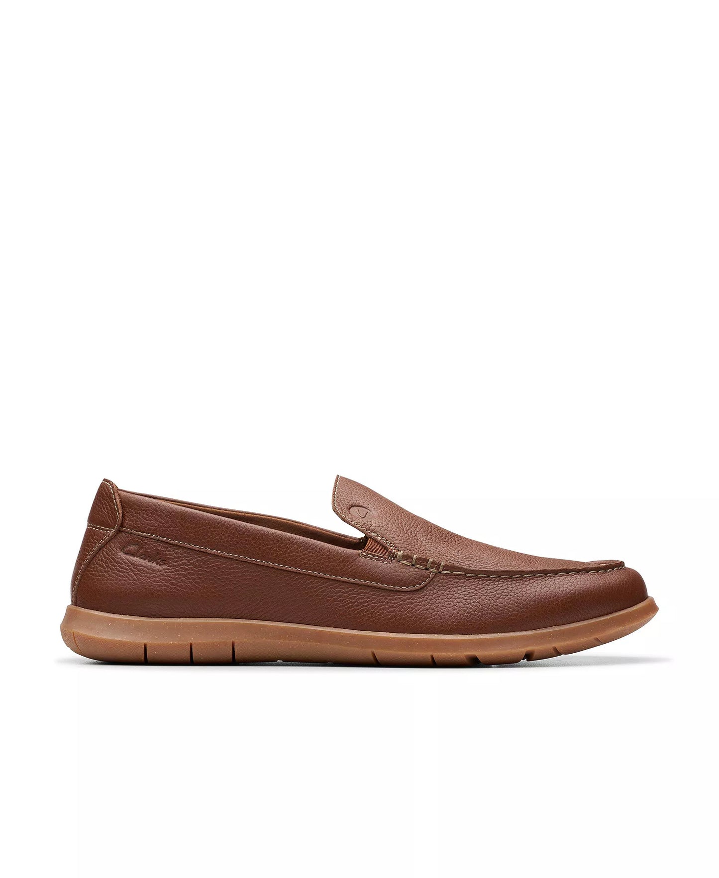Clarks Men's Flexway Step Slip On Shoes   Light Brown Leather Size 10.5W