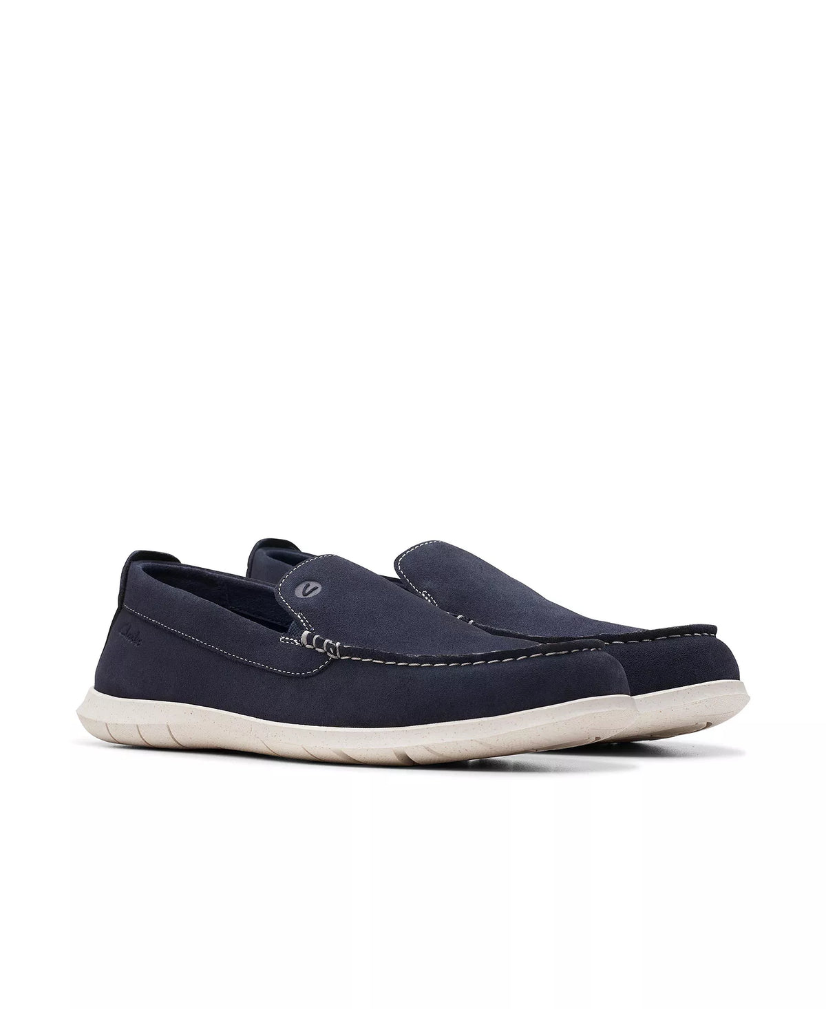 Clarks Men's Flexway Step Slip On Shoes  Navy Suede Size 9