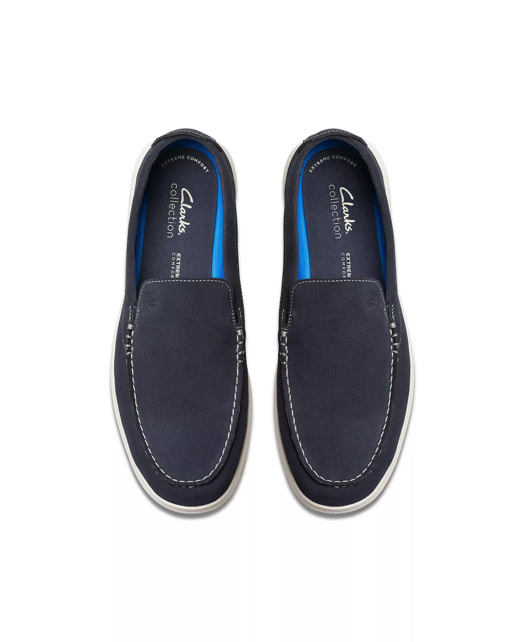 Clarks Men's Flexway Step Slip On Shoes  Navy Suede Size 9