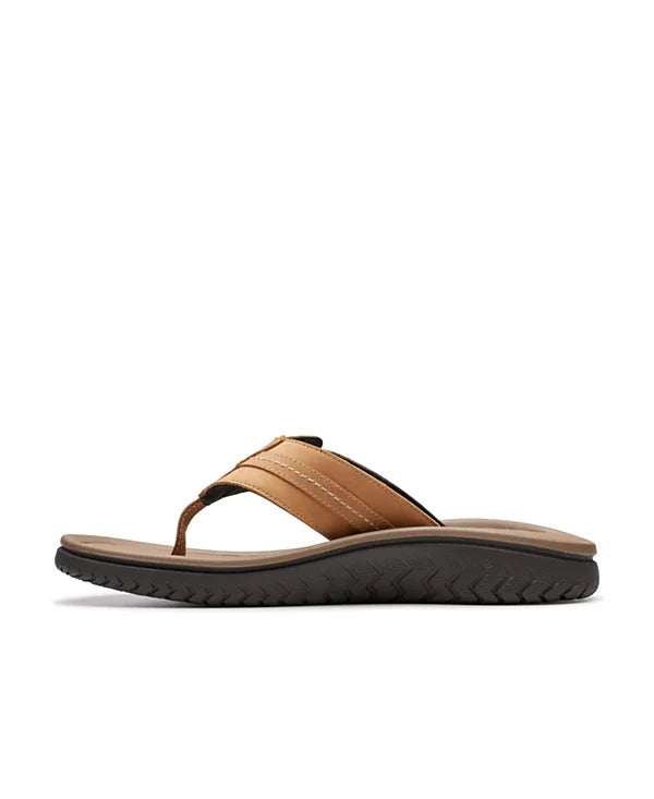 Clarks Men's Collection Wesley Sun Slip On Sandals   Tan Leather Size 13