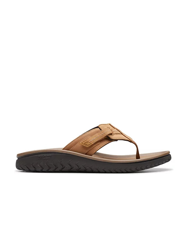 Clarks Men's Collection Wesley Sun Slip On Sandals   Tan Leather Size 13
