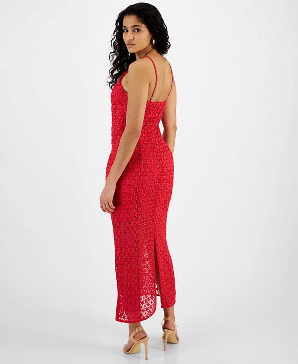 GUESS Women's Sleeveless Carmen Maxi Dress  Color Barberry Size 12
