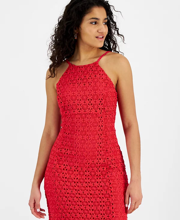 GUESS Women's Sleeveless Carmen Maxi Dress  Color Barberry Size 12