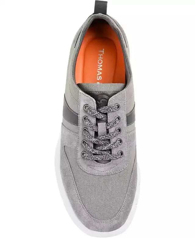 Thomas & Vine Men's Adler Mixed Media Sneakers  Gray Size 8