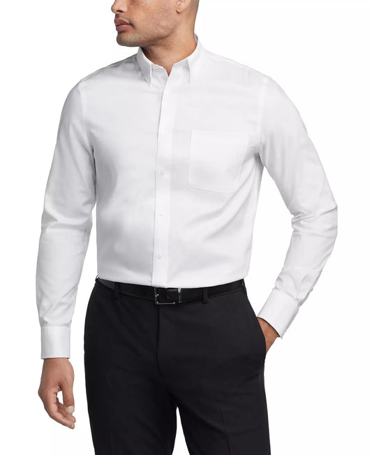 Tommy Hilfiger Men's THFlex Regular-Fit Oxford Dress Shirt  White 18.5 36/37