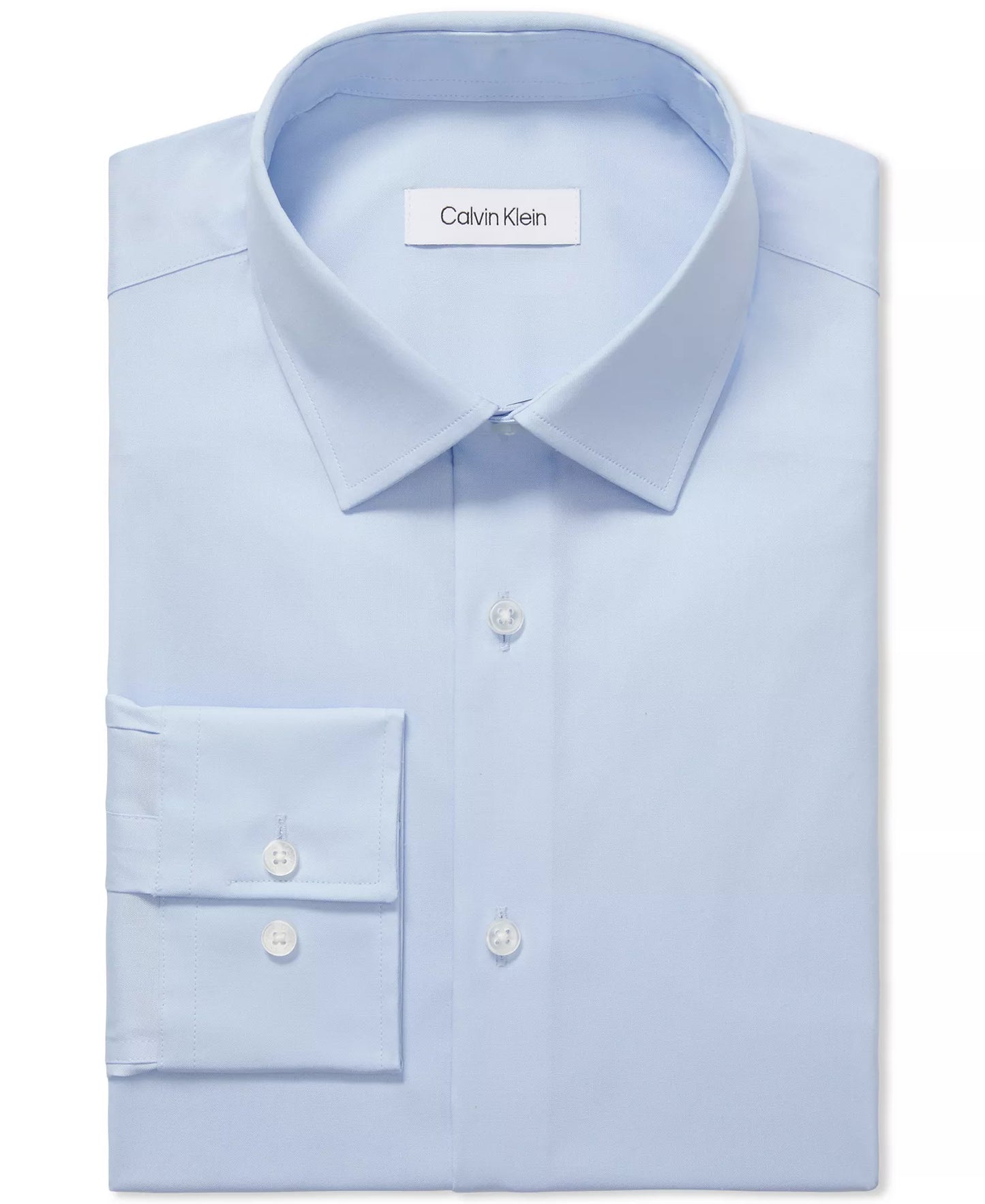 Calvin Klein Men's Refined Cotton Regular-Fit Dress Shirt  Blue 15.5 32/33