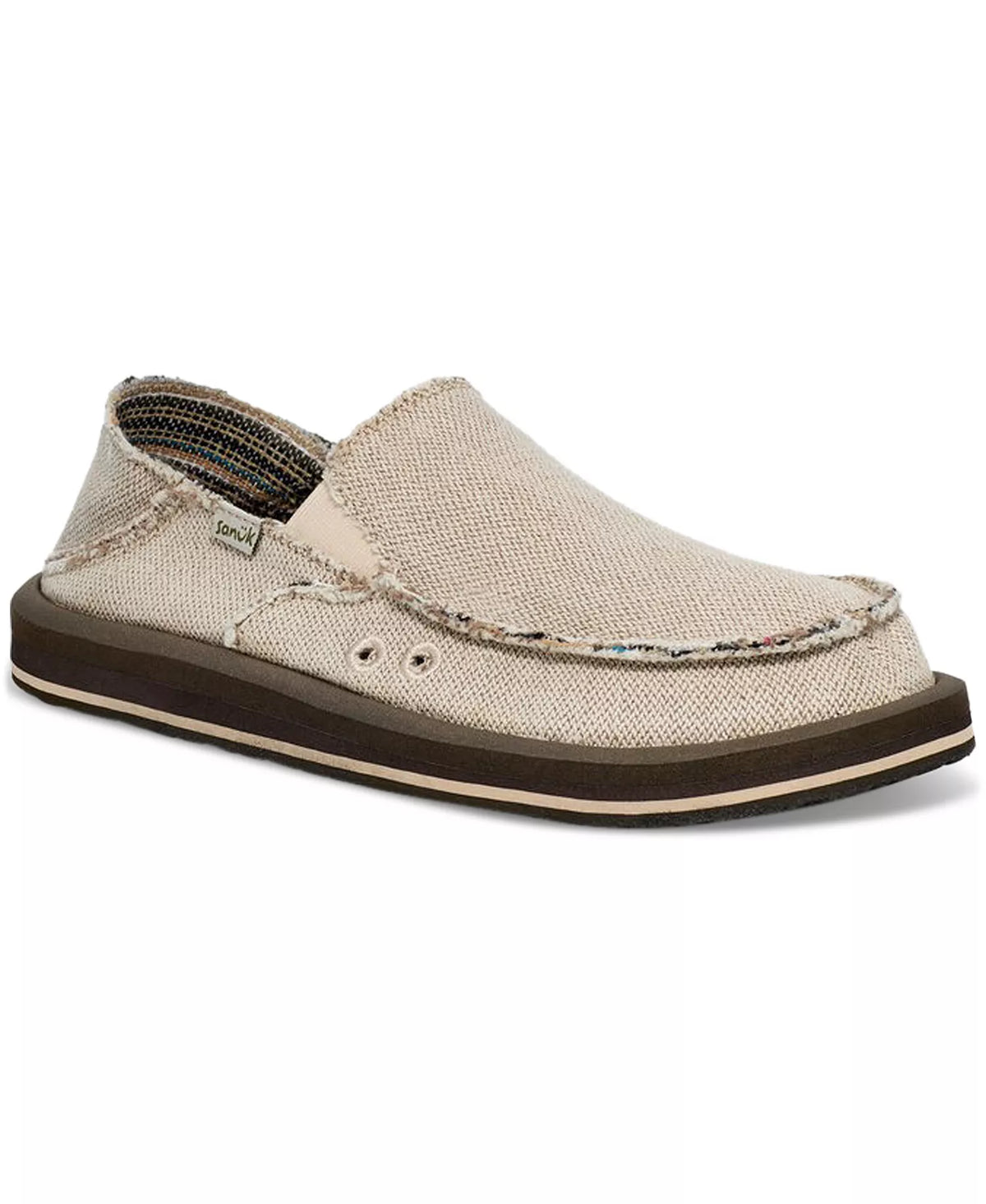Sanuk Men's Donny Two-Tone Slip-On Shoes  Natural Size 9