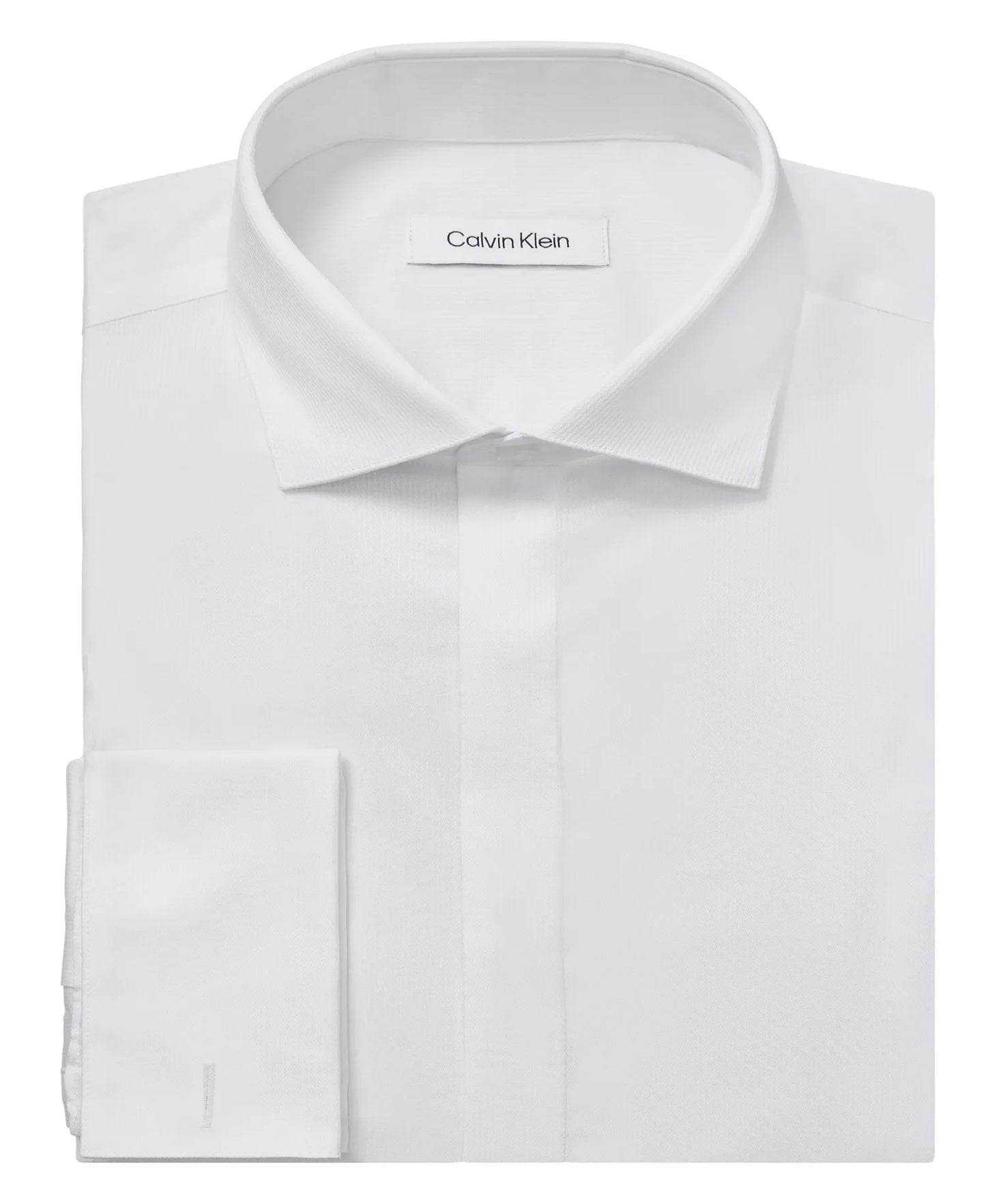 Calvin Klein STEEL+ Men's Regular-Fit Stretch Dress Shirt  White 16 34/35
