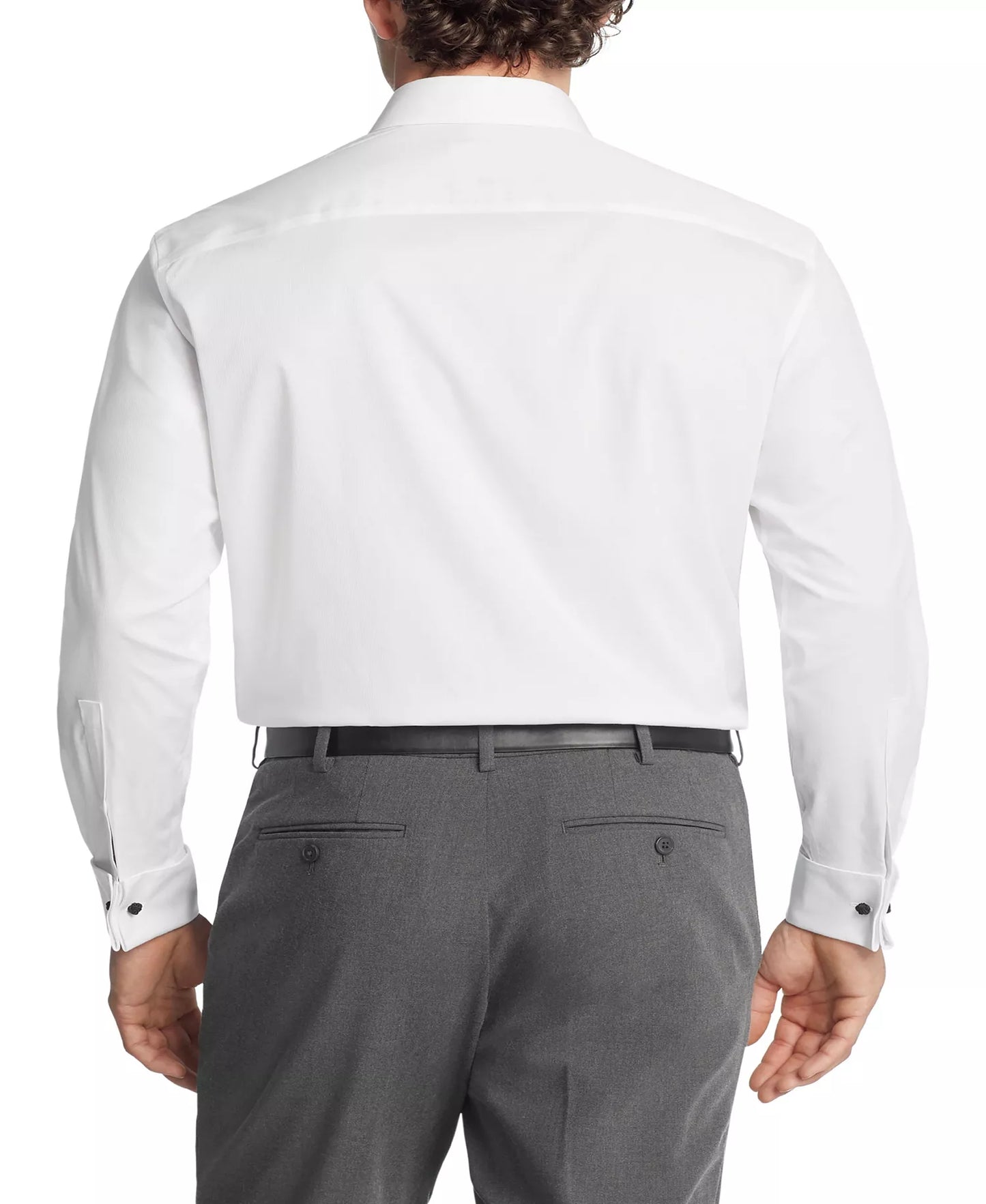 Calvin Klein STEEL+ Men's Regular-Fit Stretch Dress Shirt  White 16 34/35