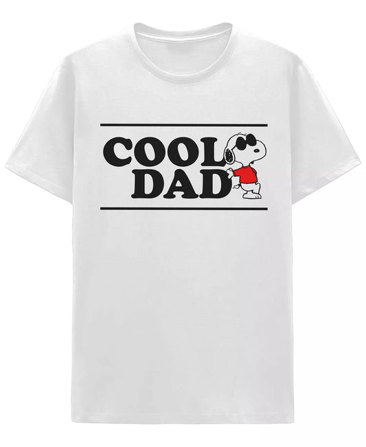 Hybrid Men's Peanuts Cool Dad Short Sleeves T-Shirt  White 2XL