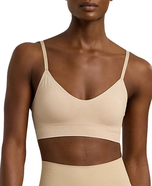 Lauren Ralph Lauren Women's Luxe Smoothing Wireless Bralette  Light Truffle Size XL