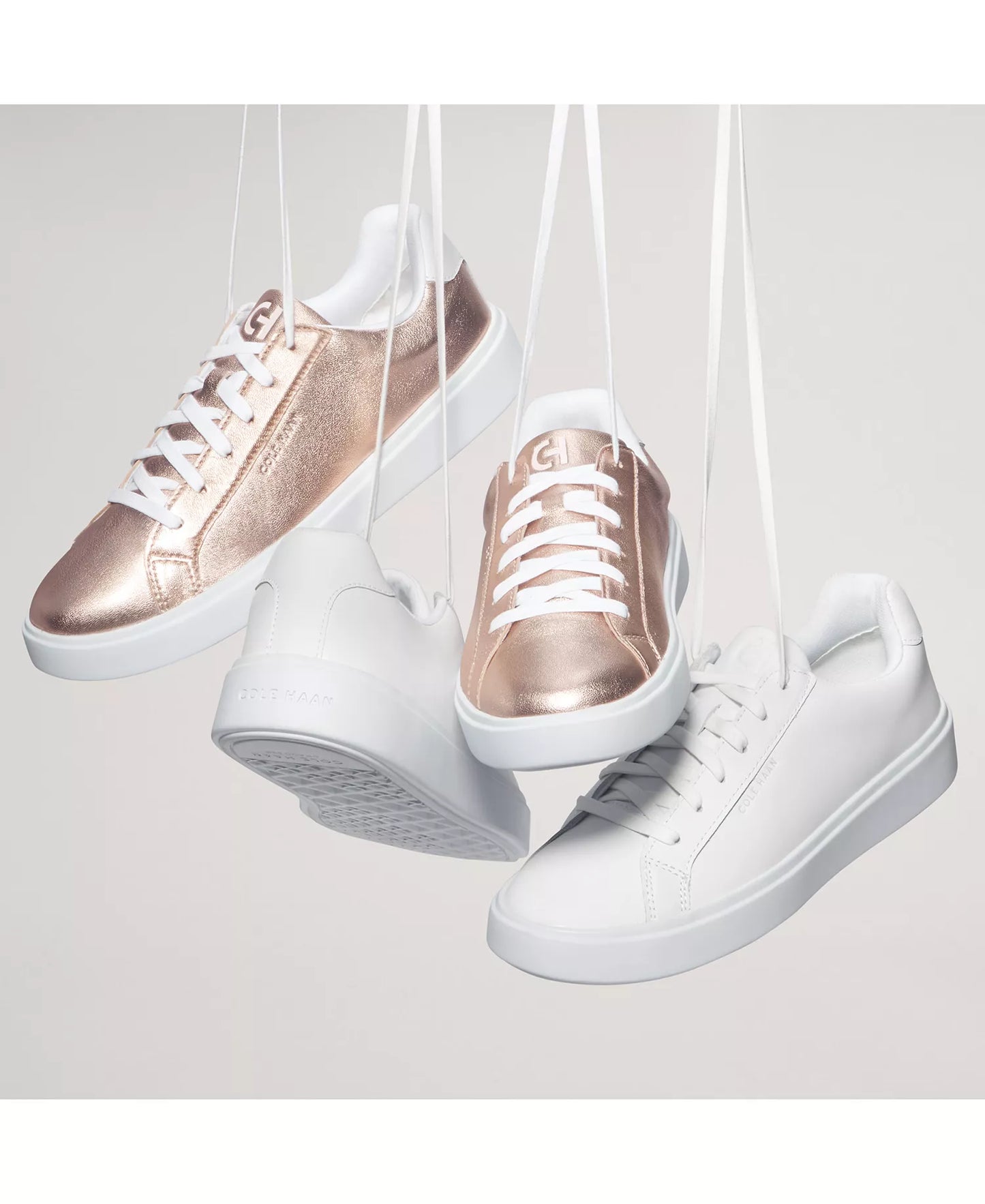 Cole Haan Women's Grand Crosscourt Daily Low-Top Sneakers  White/Argento Size 8