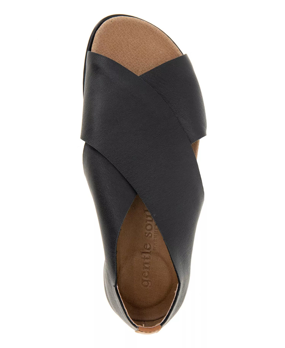Gentle Souls Women's Laniey Slip-On Sandals  Black Leather Size 7.5