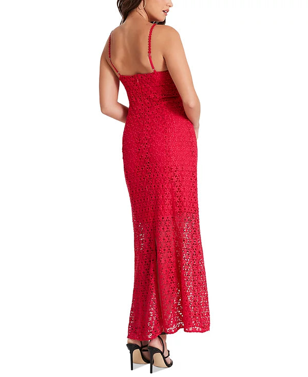 GUESS Women's Sleeveless Carmen Maxi Dress  Color Barberry Size 12