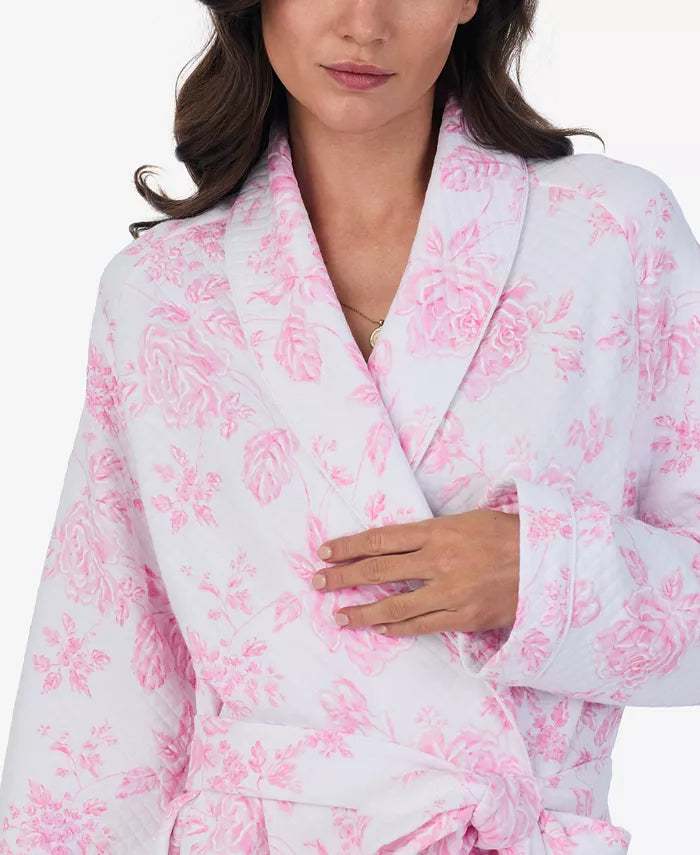 Eileen West Women Ballet Wrap Robe  Pink Floral Size S/M