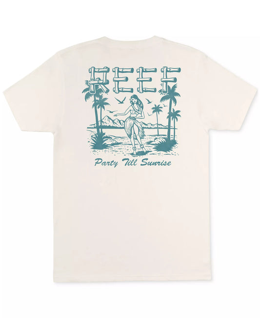 REEF Men's Islandgirl Short Sleeve T-Shirt  Vintage White Size XL