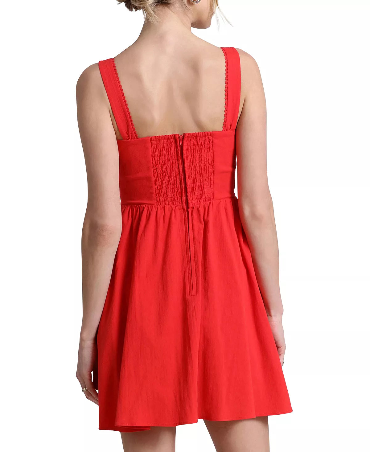 Avec Les Filles Women's Corset Mini Dress  Color Solid Red Size 2