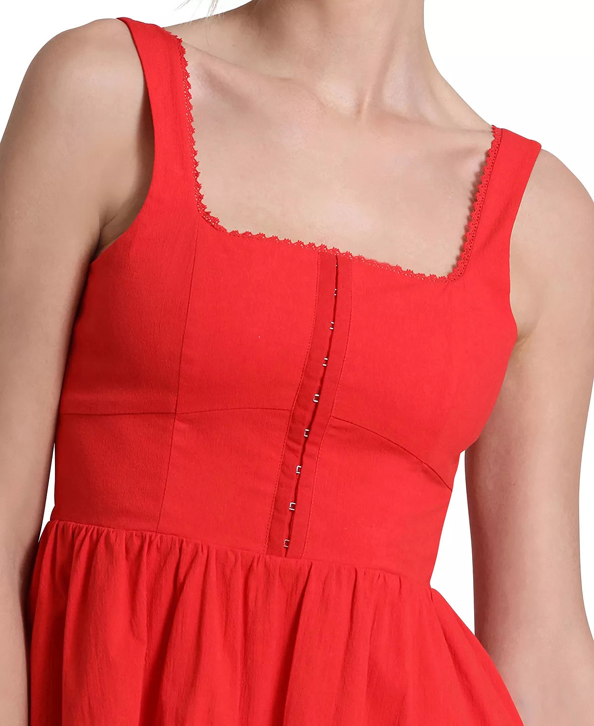 Avec Les Filles Women's Corset Mini Dress  Color Solid Red Size 2