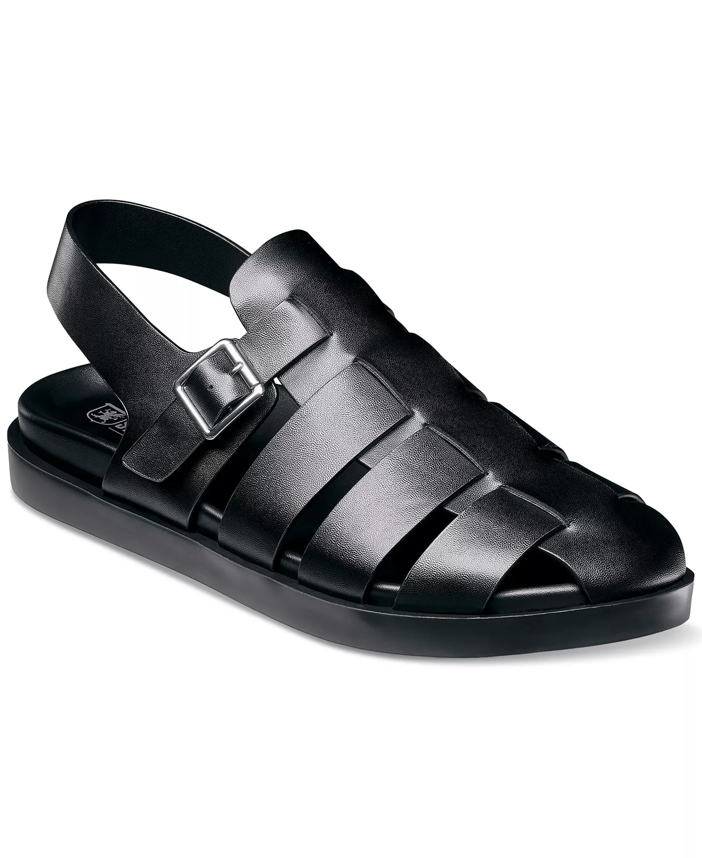 Stacy Adams Men's Montego Slingback Faux-Leather Buckle Sandals  Black Size 10