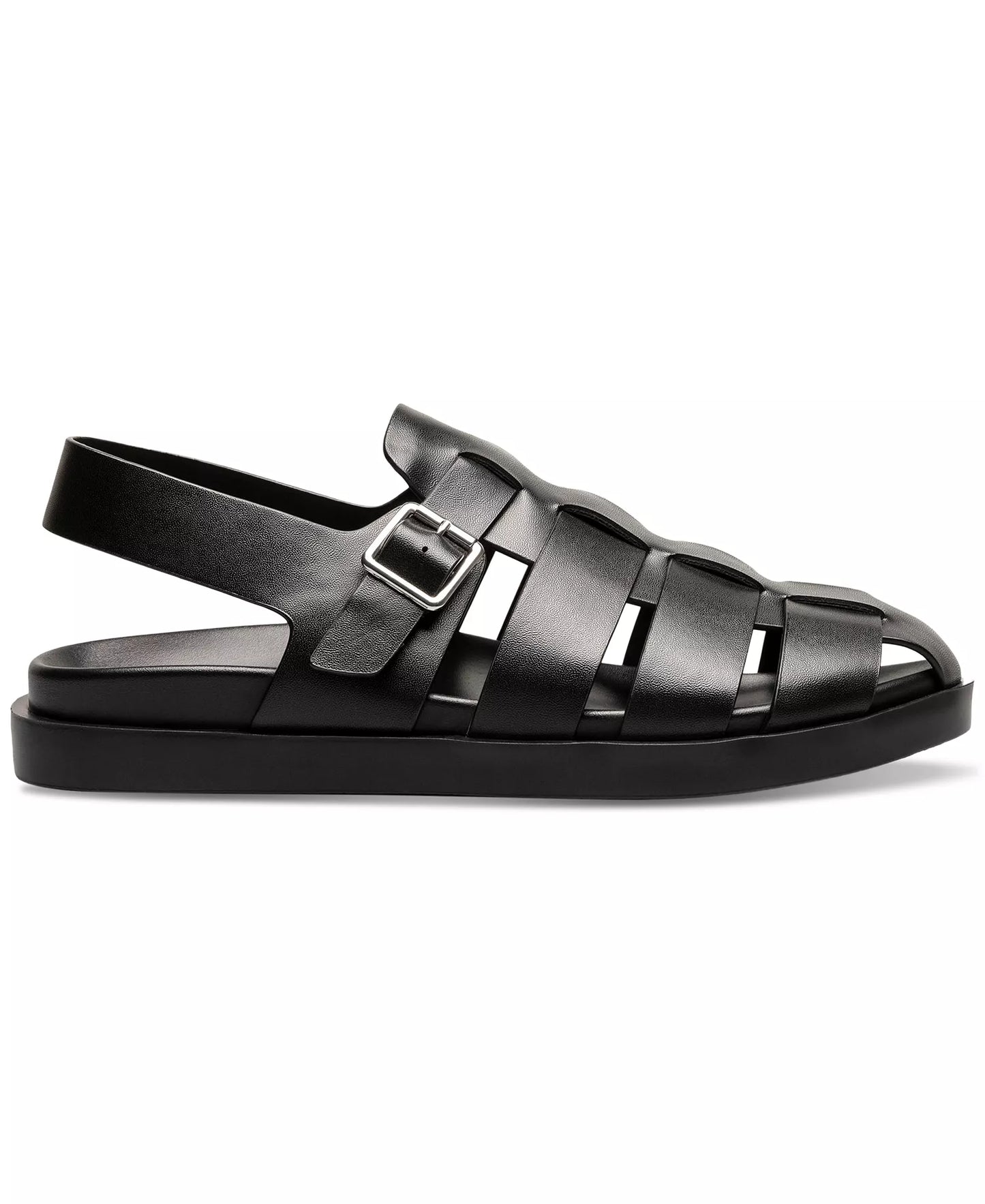 Stacy Adams Men's Montego Slingback Faux-Leather Buckle Sandals  Black Size 10