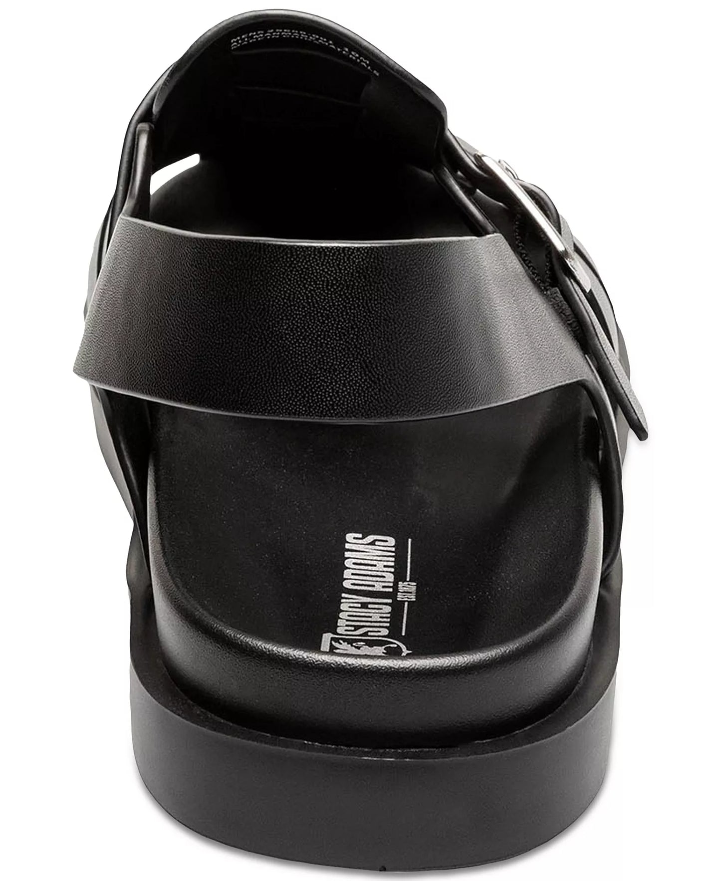 Stacy Adams Men's Montego Slingback Faux-Leather Buckle Sandals  Black Size 10