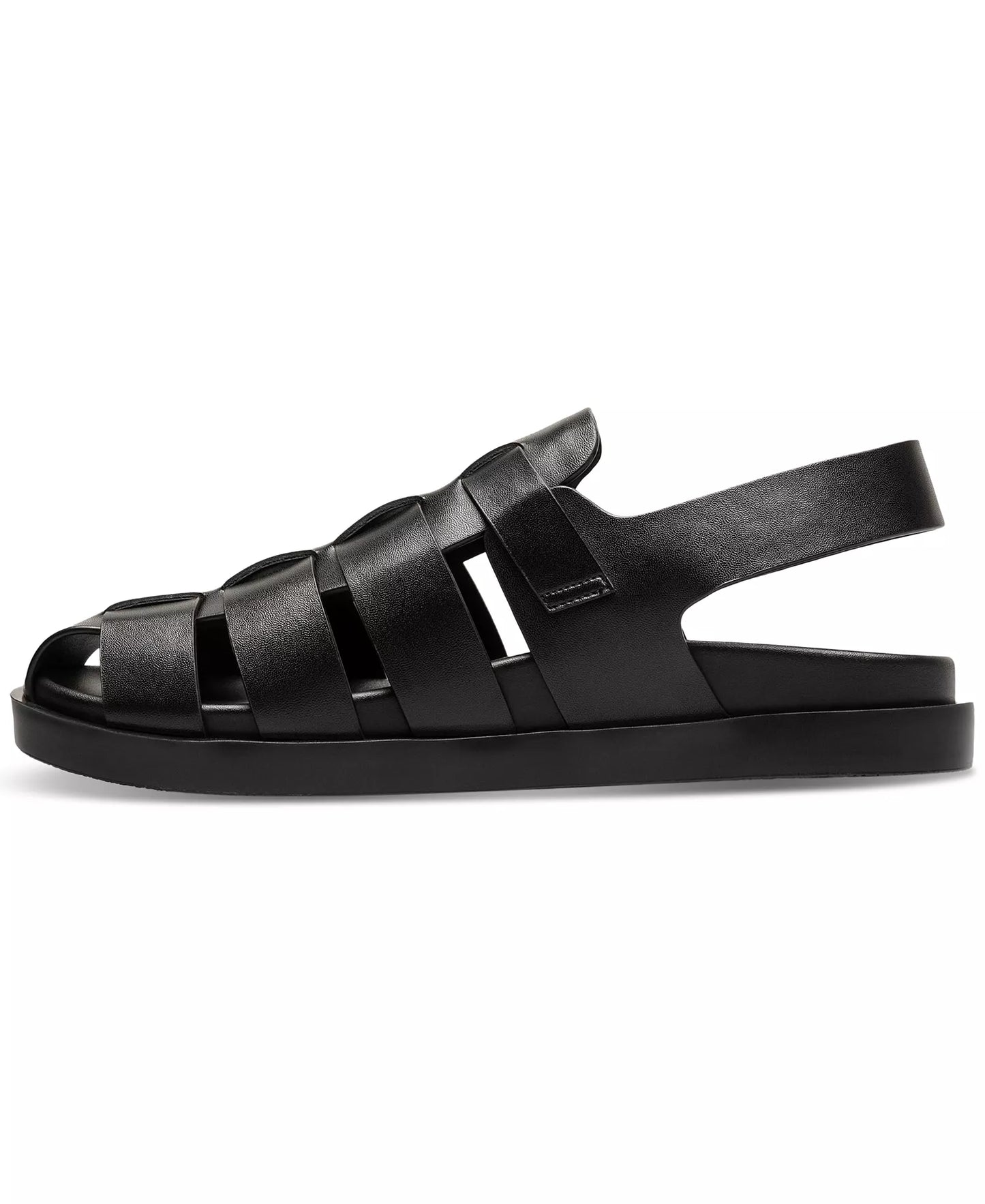 Stacy Adams Men's Montego Slingback Faux-Leather Buckle Sandals  Black Size 10
