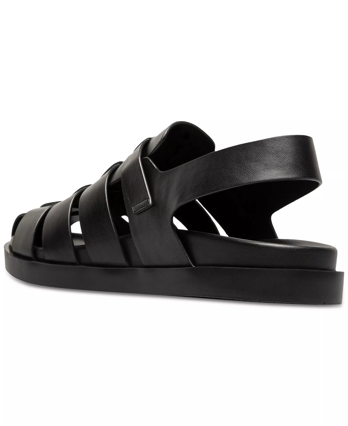 Stacy Adams Men's Montego Slingback Faux-Leather Buckle Sandals  Black Size 10