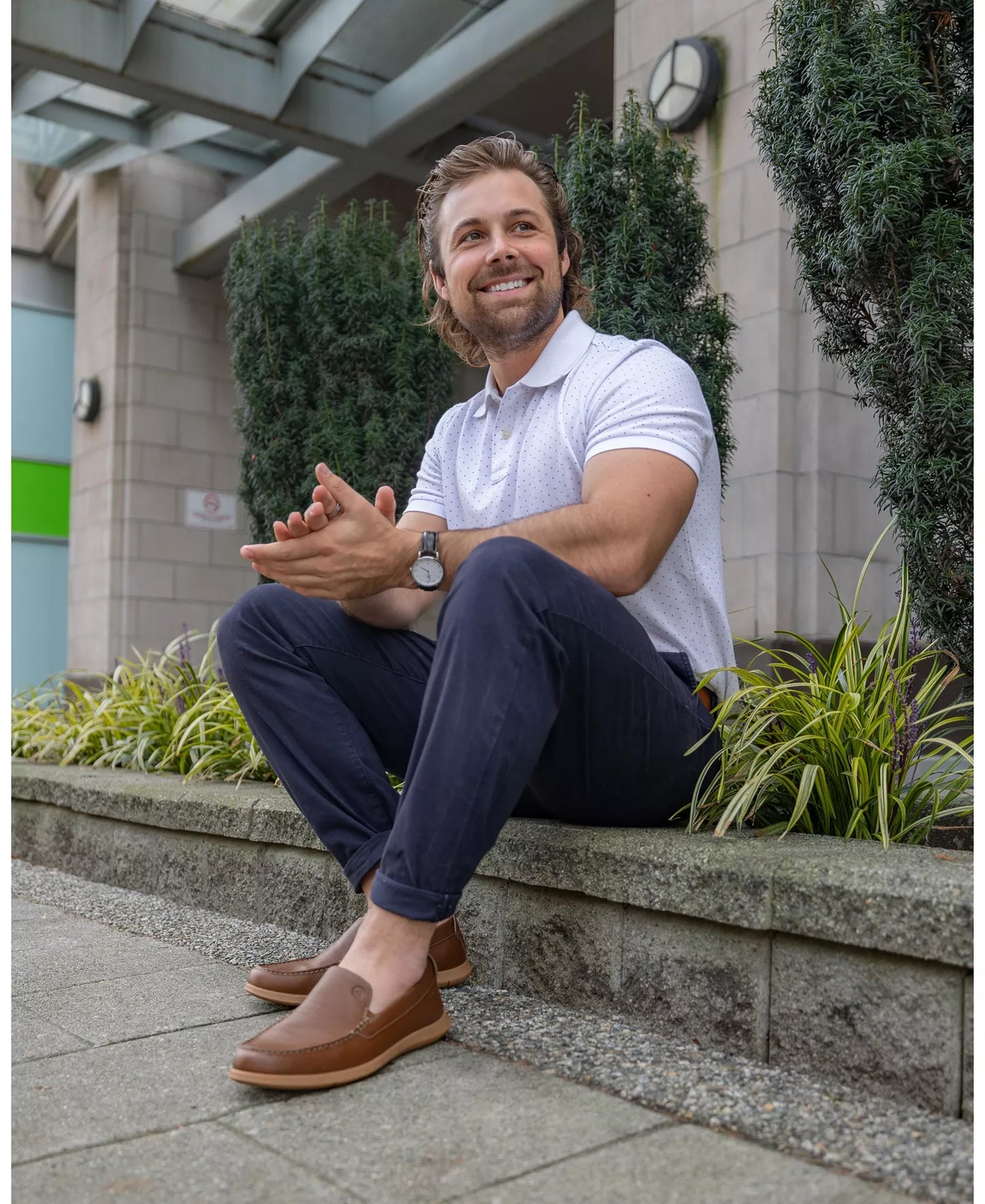 Clarks Men's Flexway Step Slip On Shoes Black Tumbled Leather Size 9