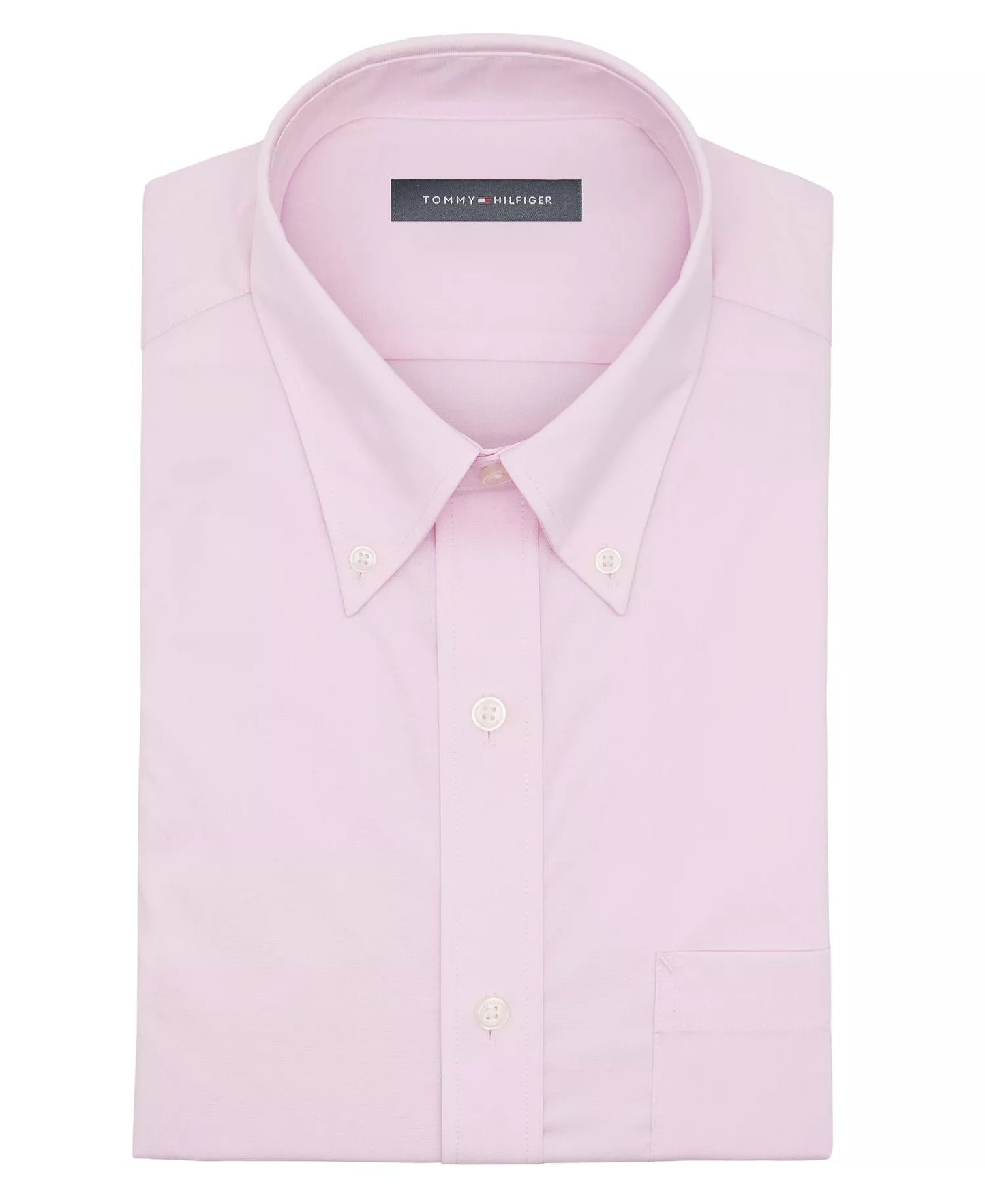 Tommy Hilfiger Men's Regular-Fit THFlex Stretch Dress Shirt  Classic Pink Size XL 17.5 36/37