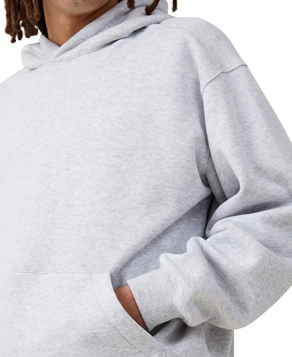 COTTON ON Men's Oversized Fleece Hoodie  Gray Marley Size S