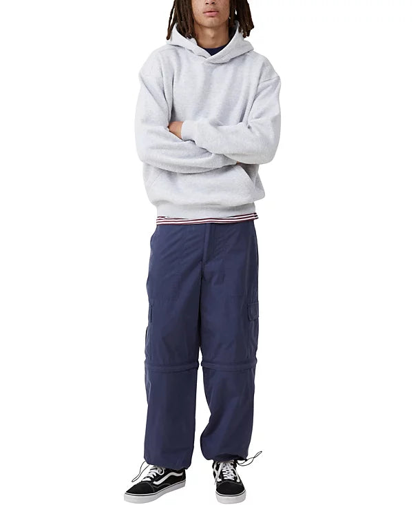 COTTON ON Men's Oversized Fleece Hoodie  Gray Marley Size S