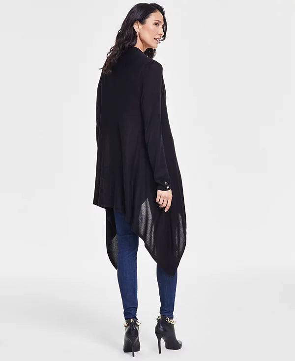 INC International Concepts Women's Waterfall Cardigan  Color Deep Black Size L